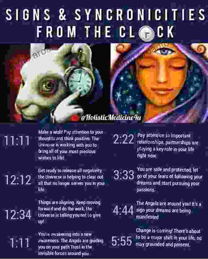 A Collage Of Images Depicting Synchronicities, Such As A Clock Reading 11:11, A Feather Floating Through The Air, And A Chance Meeting With A Long Lost Friend. From The Universe With Love: You Re Guide To Understanding Synchronicities Signs And Spiritual Awakenings To Find Harmony Happiness Healing And Purpose In Your Life