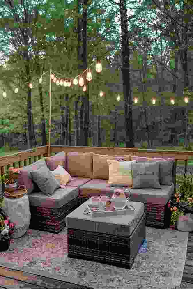 A Cozy Outdoor Patio With String Lights I SPY In HOME: All What You Can Find At Home