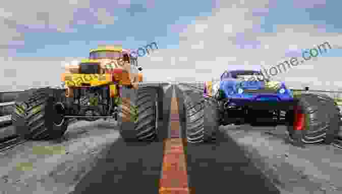 A Formidable Monster Truck Performing An Adrenaline Pumping Stunt The Great Engine For Kids : Secrets Of Trains Monster Trucks And Airplanes Discussed Children S Transportation